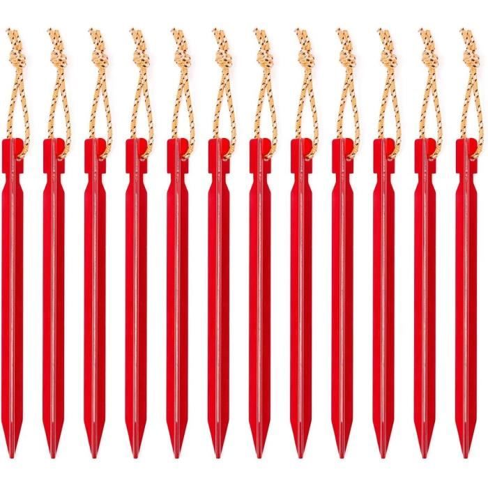 Lot De 6 Piquets De Tente En Aluminium Vert - 12 Pouces - Qualité Militaire Robuste
