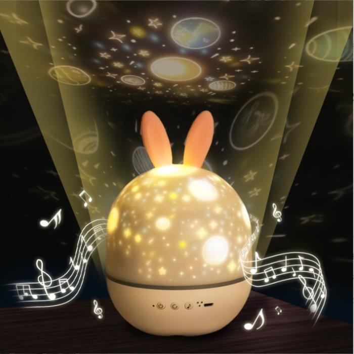 Veilleuse Bebe Veilleuse Musicale Et Lumineuse Projecteur Ciel Etoile Galaxie Plafond Veilleuse Led Rechargeable Usb Lapin Cdiscount Maison