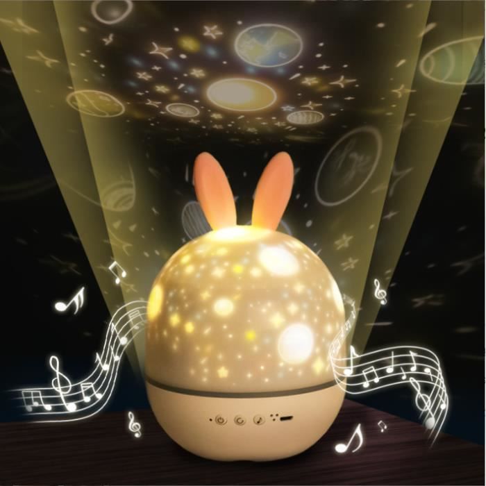 Veilleuse Bébé,Veilleuse Musicale et Lumineuse,Projecteur Ciel Etoile  Galaxie Plafond,Veilleuse LED Rechargeable USB-Lapin - Cdiscount Maison