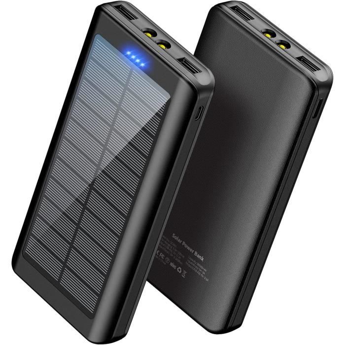 Chargeur Solaire 25000mAh Power Bank Imperméable Portable Batterie Externe  avec 2 USB Ports Output pour iPhone, iPad, Samsung, Huawe - Cdiscount  Téléphonie