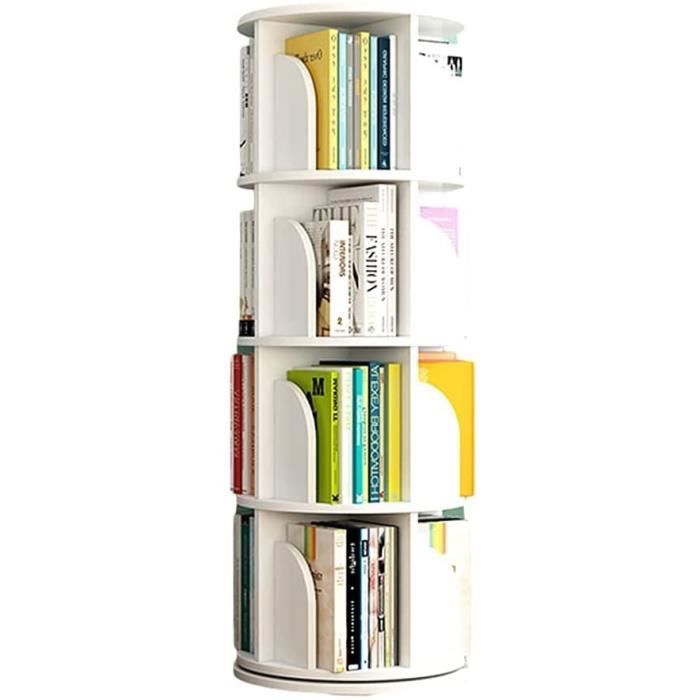 étagère Simple pour étudiant 46x46x65cm 18x18x26 ZBW Bibliothèque rotative à 360° pour Simple démontage Blanc 