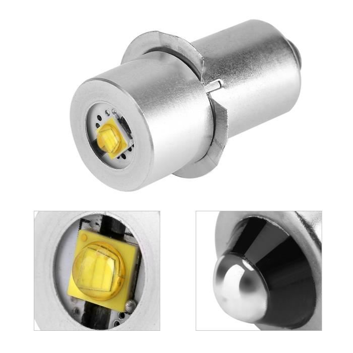 P13.5S 3W LED lampe de poche de rechange ampoule lampe de torche lampe de travail durgence (blanc 4 ~ 12V)
