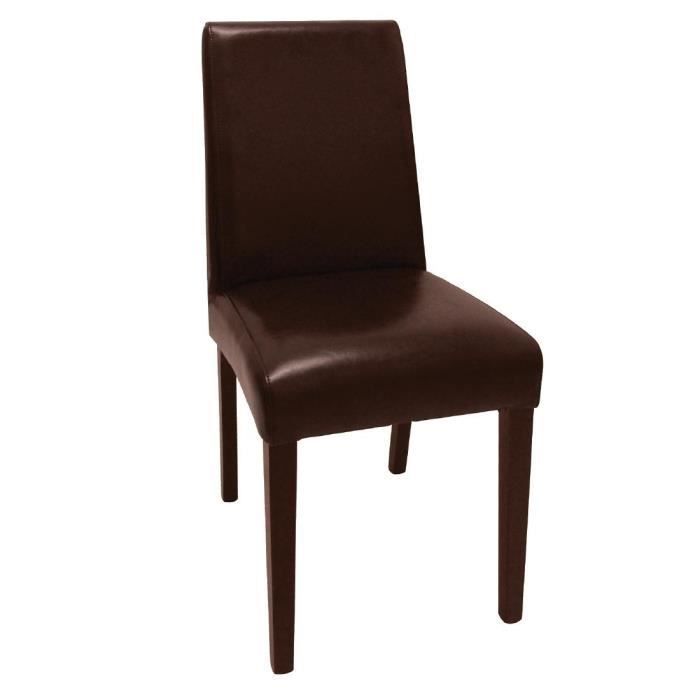 Chaises en simili cuir marron foncé Bolero - Lot de 2 - Contemporain - Design - Bois massif Chaises en simili cuir marron foncé Bolero - Lot de 2 - Contemporain - Design - Bois massif