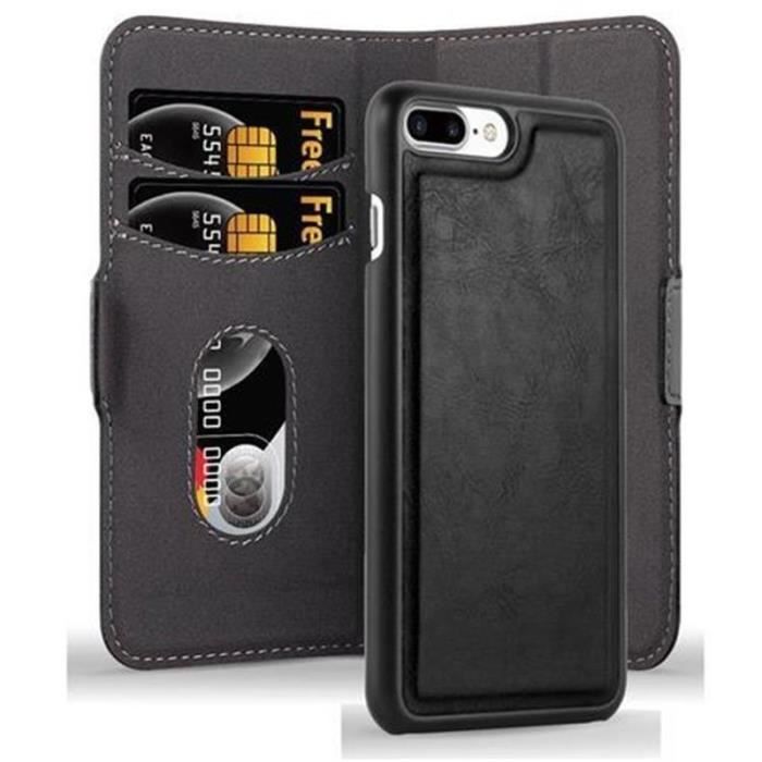 Coque 360° Noire Ultra-résistante Pour IPhone 7/8 Plus - Protection Totale Avec Verre Trempé Inclus