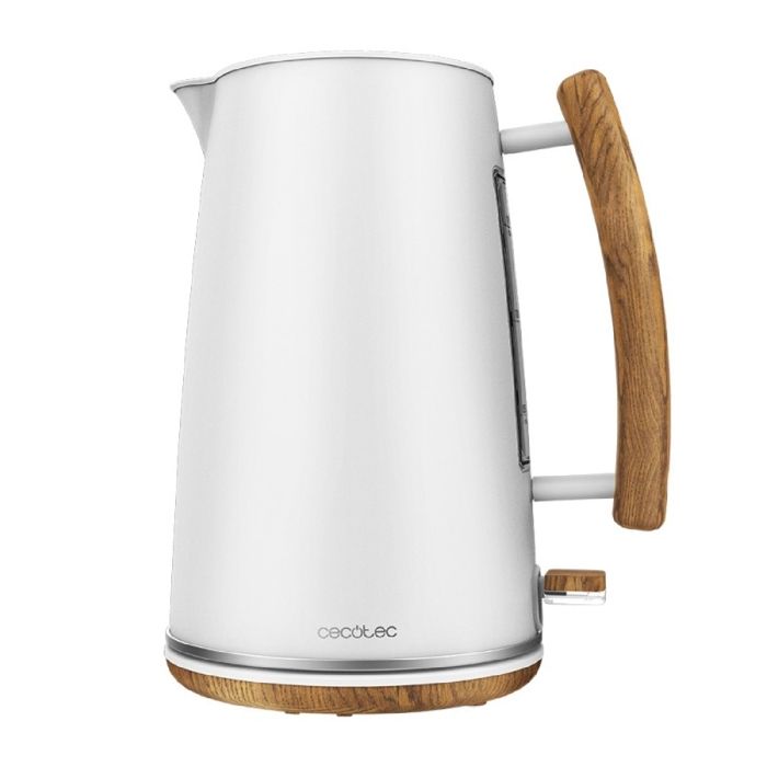 Cecotec Thermosense 400 White Woody Bouilloire électrique avec 1,7 L de capacité pour préparer des infusions.