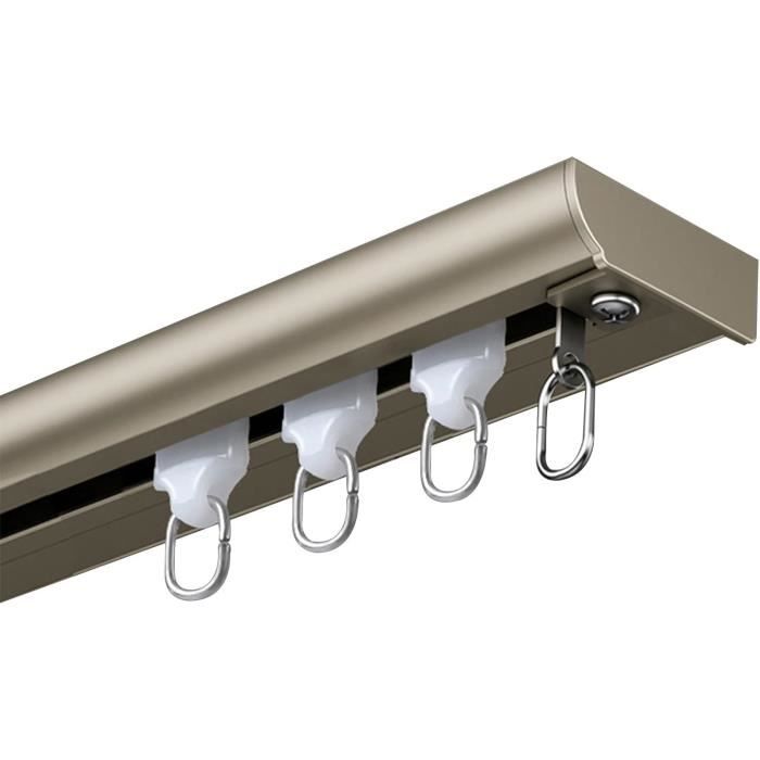 Rail Rideau Plafond Invisible Encastré - En Aluminium, Poulies Silencieuses, 2 Mètres (personnalisable) !