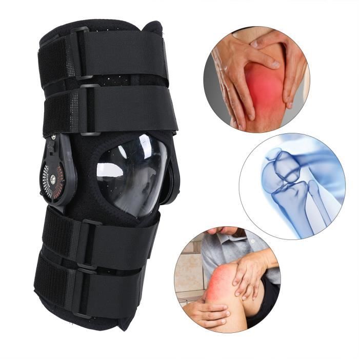 Genouillère Compression Réglable – Soutien Sport & Quotidien, Homme/Femme, Anti-Dérapante (Noir, L)