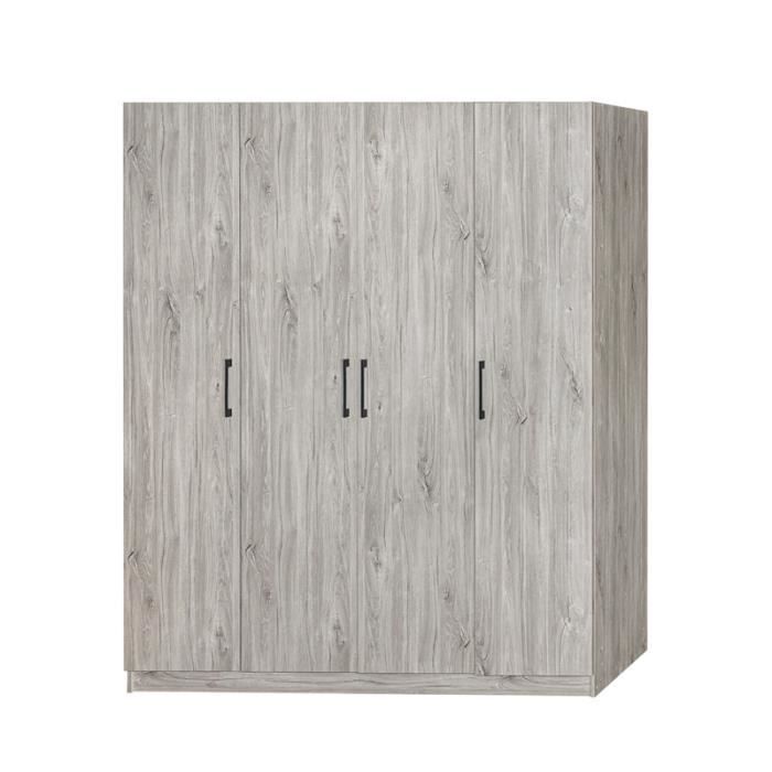armoire enfant contemporaine 160 cm chêne gris elmet      180 cm chêne gris