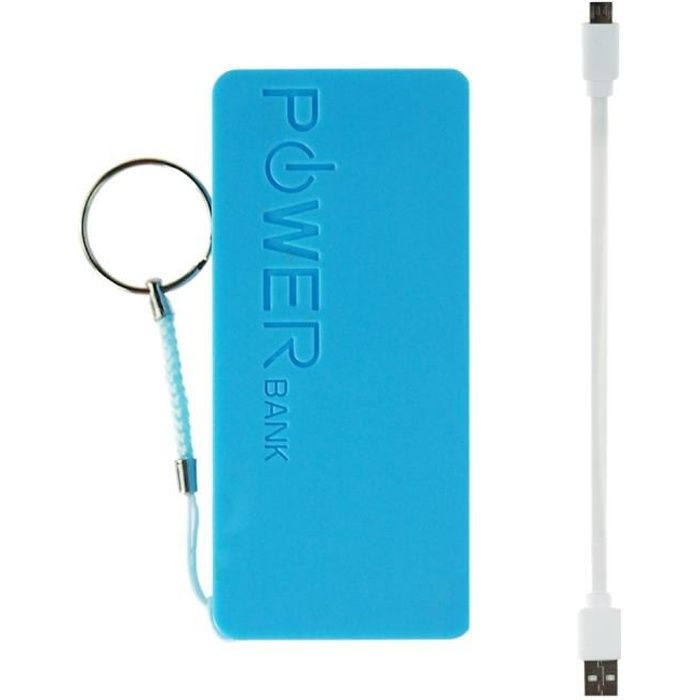 Batterie de secours externe 5000Mah Usb Power Bank pour téléphone Bleu