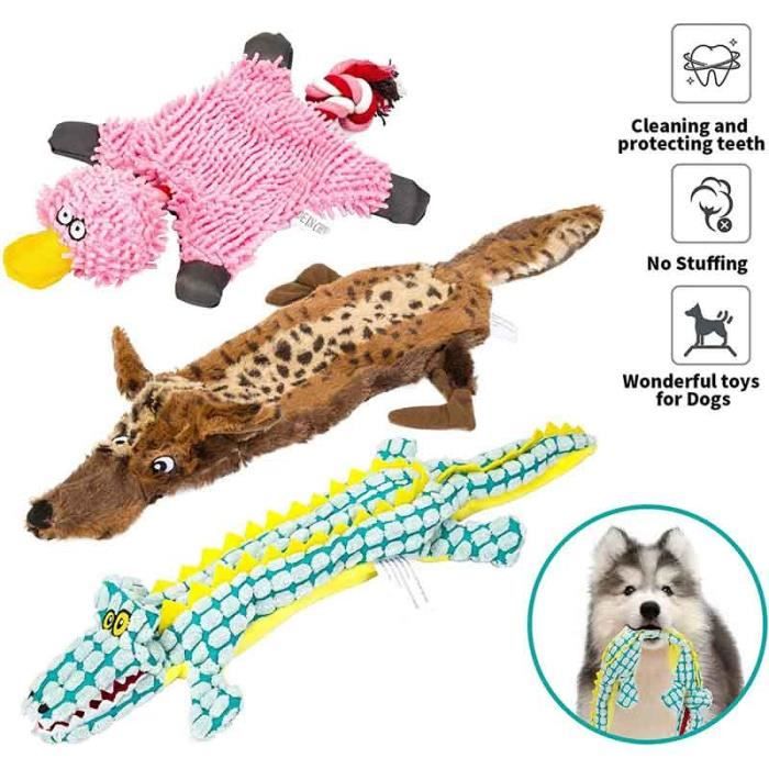 Comparer les prix de Jouet couineur pour Chien - FOLAYA - Lot de 3 - Matériau sain non toxique - Sans rembourrage - Durable