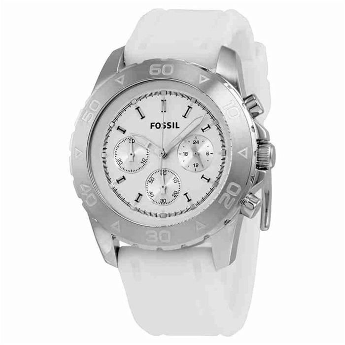 FOSSIL HOMME 42MM BRACELET CAOUTCHOUC BLANC QUARTZ CHRONOGRAPHE MONTRE  BQ1179 - Cdiscount Bijouterie