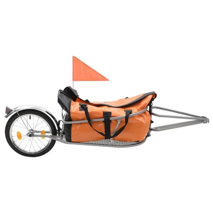 Viesurchoix Remorque à bagages pour vélo avec sac Orange et noir 117197