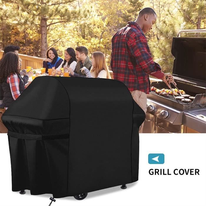 Housse De Protection Pour Barbecue Extérieur - 145x61x117 Cm - Nylon Oxford Imperméable UV - Avec Cordon Et Velcro
