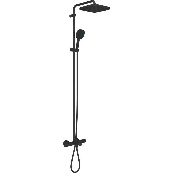 Grohe Colonne de douche avec mitigeur thermostatique bain/douche - Economie deau - Vitalio Comfort 250 - Noir Mat - 269842431