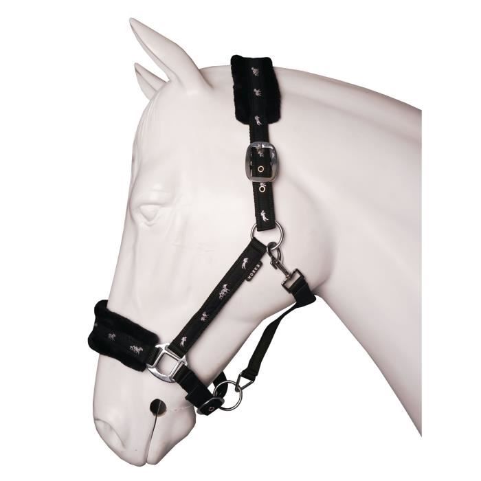 Meilleurs prix pour Licol pour cheval Horka Plush - noir - Full