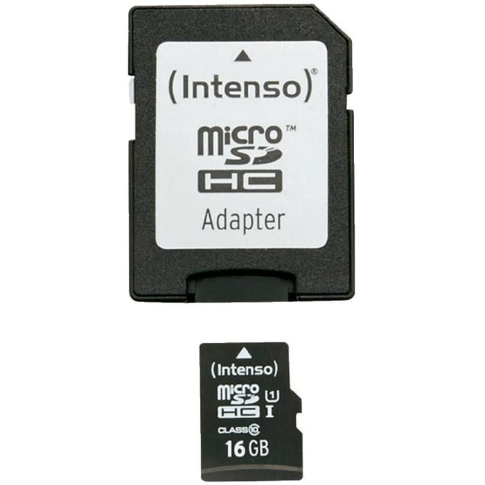 Carte mémoire microSDHC INTENSO 16GB UHS Class 1 - Noir
