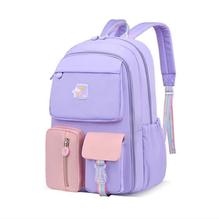 Sac à Dos école Fille Garçon Wadirum – 30L, Pochette Ordinateur 15,6”, Dos Rembourré, Sangle Bagage – Style Mignon