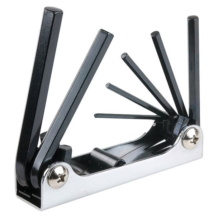 Jeu de 7 clés mâles coudées KRAFTIXX en chrome-vanadium sur monture acier