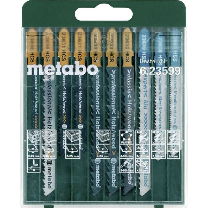 Assortiment de 10 lames de scie Metabo pour boi…