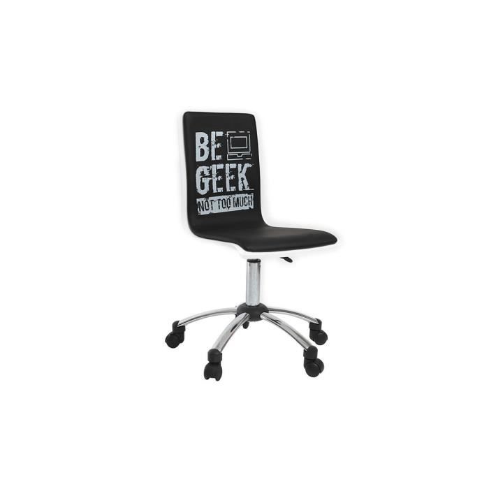 Fauteuil De Bureau Noir Et Blanc Geek Cdiscount Maison