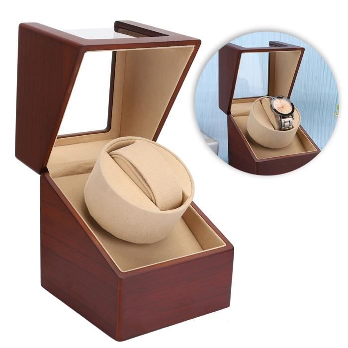 Boîte Remontoir Montre Automatique - Rotation Silencieuse 10dB - Alimentation USB Ou Batterie - Marron