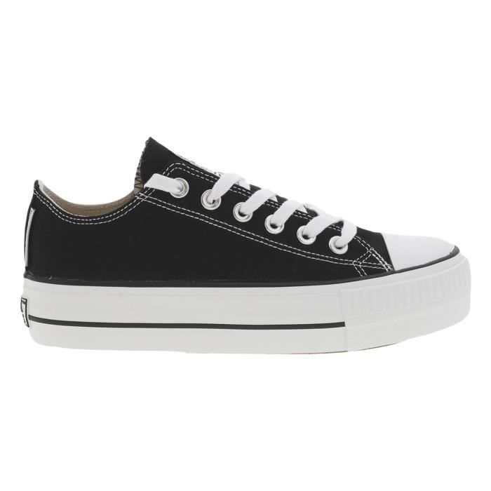 BK Baskets basses femme - BK - Textile - Noir - Femme - Plat - Lacets