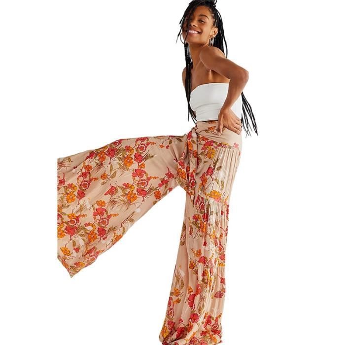 Pantalon de sport Pantalon Palazzo a jambes Extra larges pour femmes 1 piece evase style Tribal ethnique taille FKBB010 F25 Blanc Cdiscount Pret a Porter