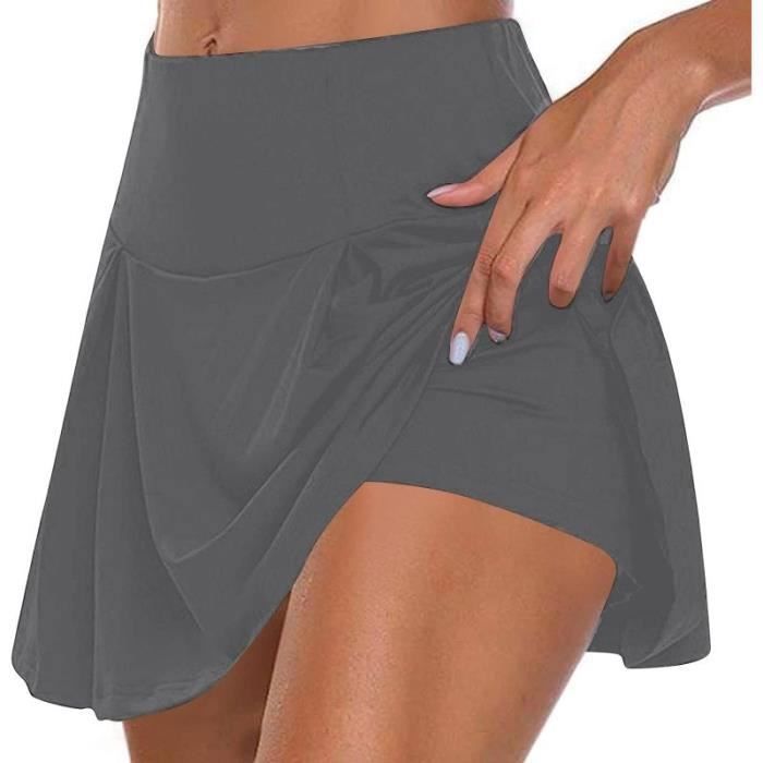 TOFOTL Jupe Short Femme Plissée Taille Haute - Short Sport Tennis Running Yoga Été Chic Élégant Uni Fluide Léger