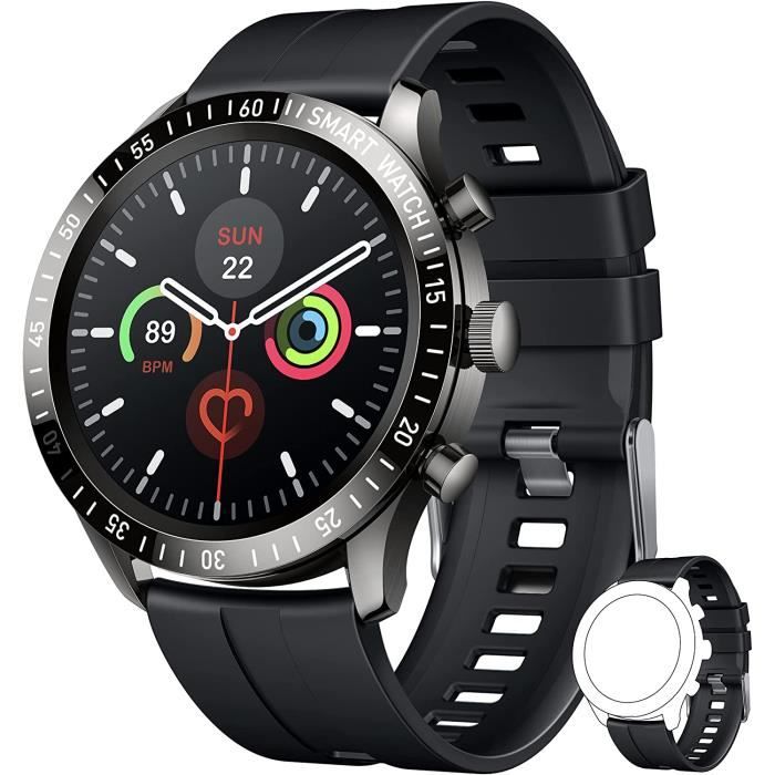 Bracelet Connecté Duckdik Avec GPS Intégré - Moniteur Cardiaque, SPO2, Podomètre, étanche, 2 Bracelets Inclus