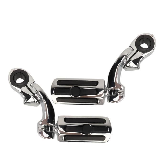 Pieds D'autoroute Réglables En Acier Inoxydable 304 Pour Harley Davidson Et Autres Motos - Paire Longue