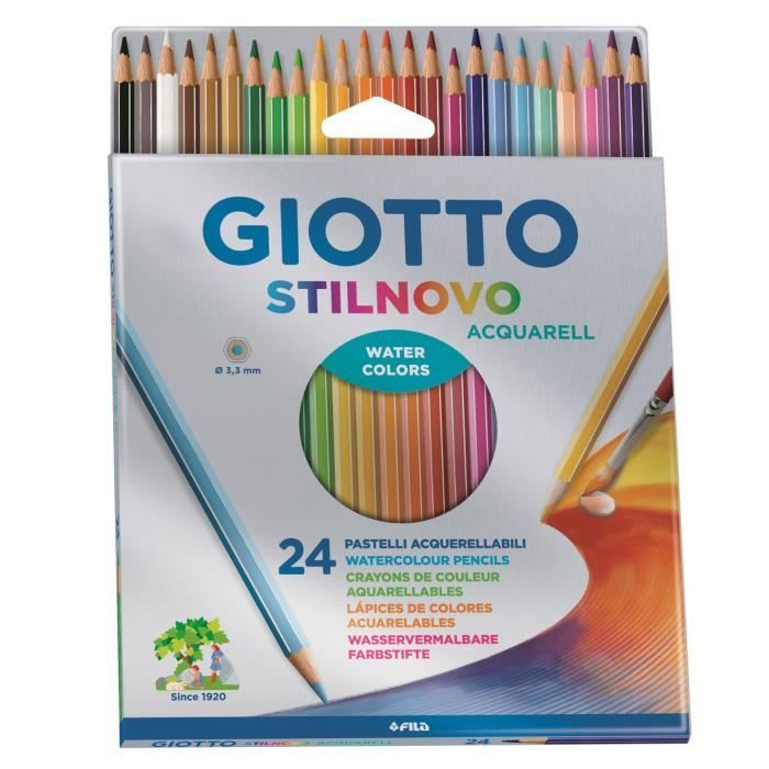 Giotto Stilnovo Acquarell 24 crayons de couleurs Cdiscount BeauxArts