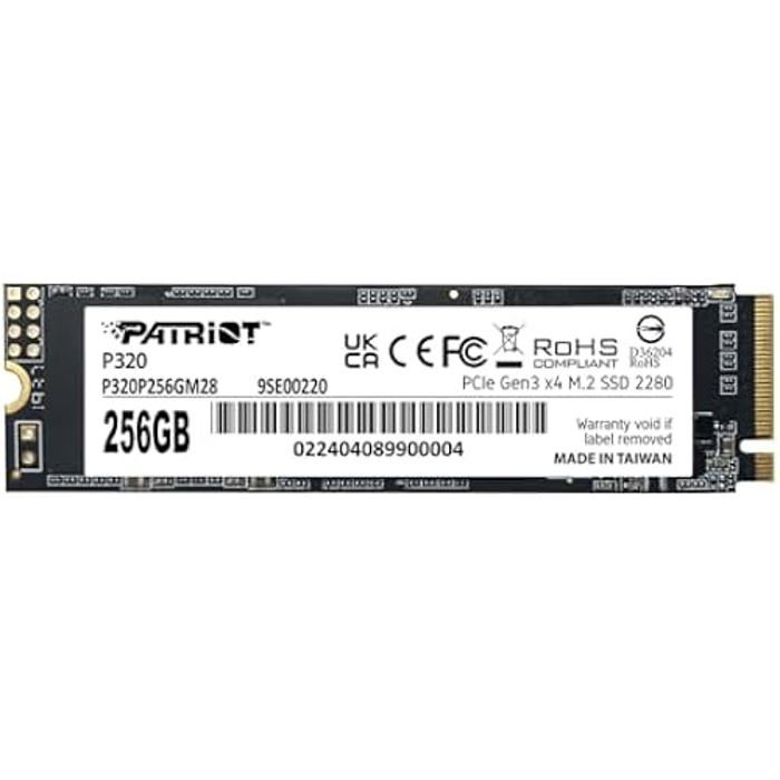Disque SSD Interne - PATRIOT MEMORY - P320 256GB - PCIe Gen3 NVMe 1.3 - M.2 2280