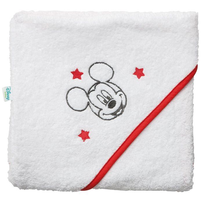 Disney Mickey Cape De Bain 80 X 80 Cm Blanc Rouge Cdiscount Puericulture Eveil Bebe