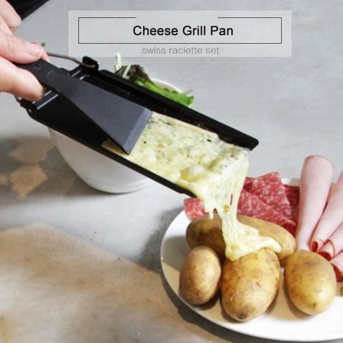 Gril à Fromage Portable Avec Poignée En Bois – Parfait Pour Raclette, Fondues Et Soirées Conviviales