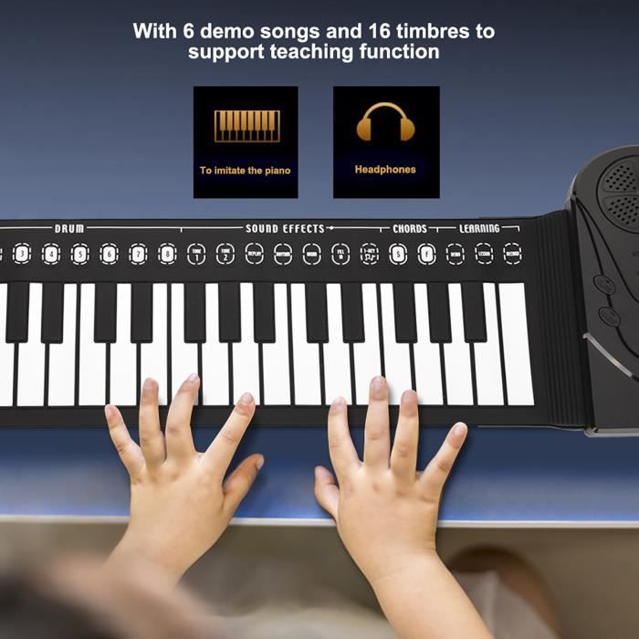 Acheter Piano à main pliable et Portable à 49 touches, avec haut-parleur  intégré, pour enfants/adultes/débutants