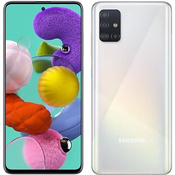 Top achat T&eacute;l&eacute;phone portable Samsung Galaxy A51 - 128Go, 4Go RAM - Blanc pas cher