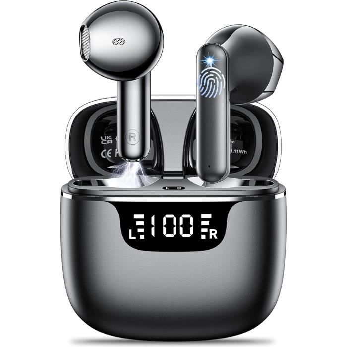 Écouteurs TWS Sans Fil Couples – Réduction De Bruit – Son HiFi – étanches IPX7 – Boîte De Charge Incluse – Noir - 4