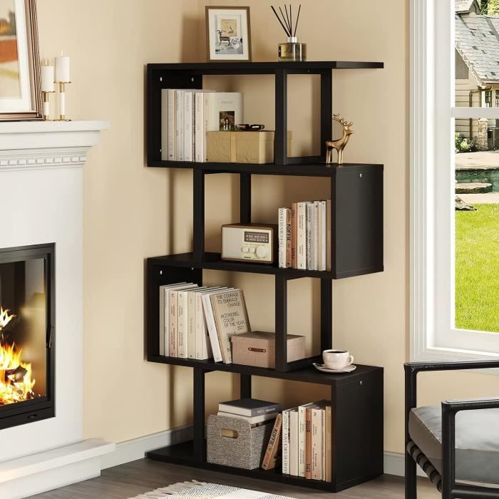 Étagère Bibliothèque 5 Niveaux Blanc 80x28x155cm - Montage Facile FREOSEN