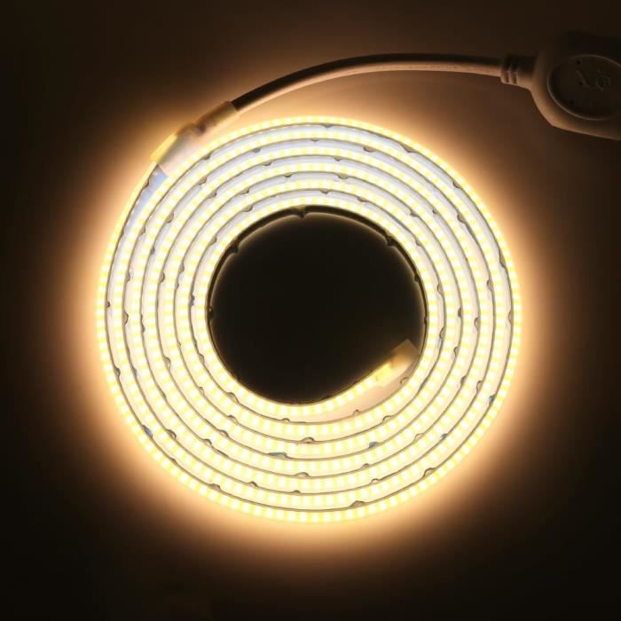 SUNBEYOND Ruban LED Extérieur Étanche 2m COB 288 LEDs/m - Bande Lumineuse Blanc Froid 6000K Avec Interrupteur