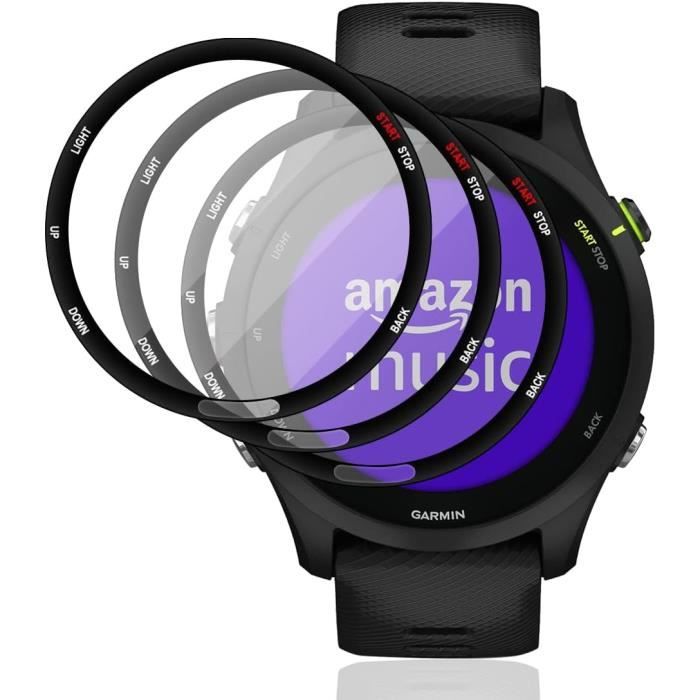 4x Verre Trempé Protecteur D'écran Pour Garmin Forerunner 245/645/55/45 | 9H Anti-rayures, 0,33 Mm Ultra-fin, Anti-empreintes | Compatible Music Et Modèles S