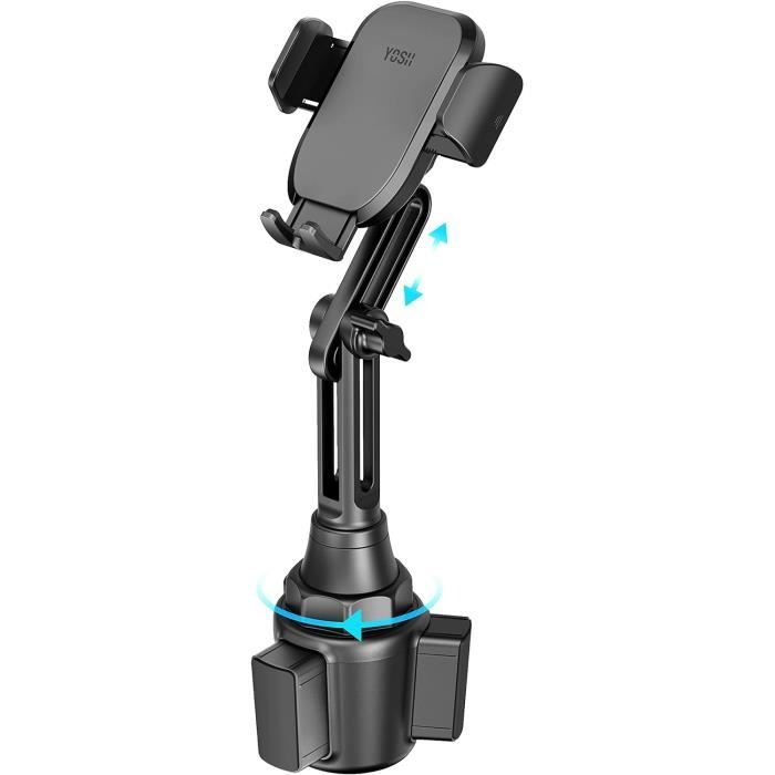 Support Voiture Universel Pour Smartphone/tablette - Fixation Porte-gobelet, Rotatif 360° - 5
