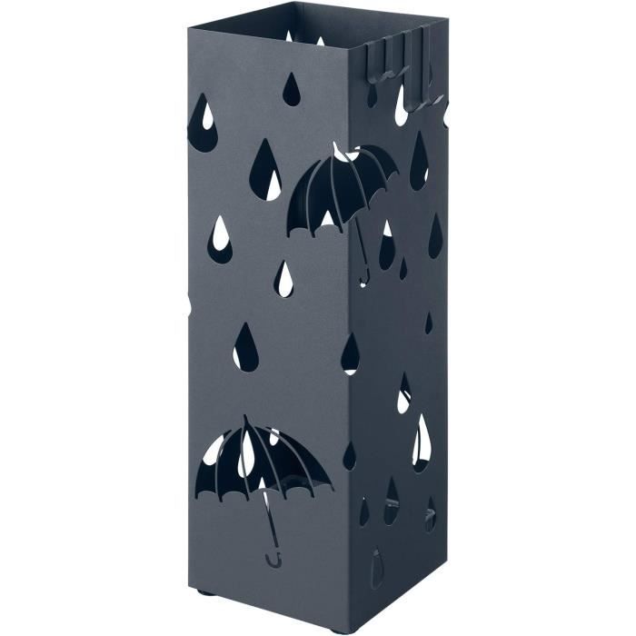 Récupérateur Eau Parapluie Porte-parapluie Carré En Métal Argenté – 15,5 X 15,5 X 49 Cm – Récupérateur D'eau Plastique