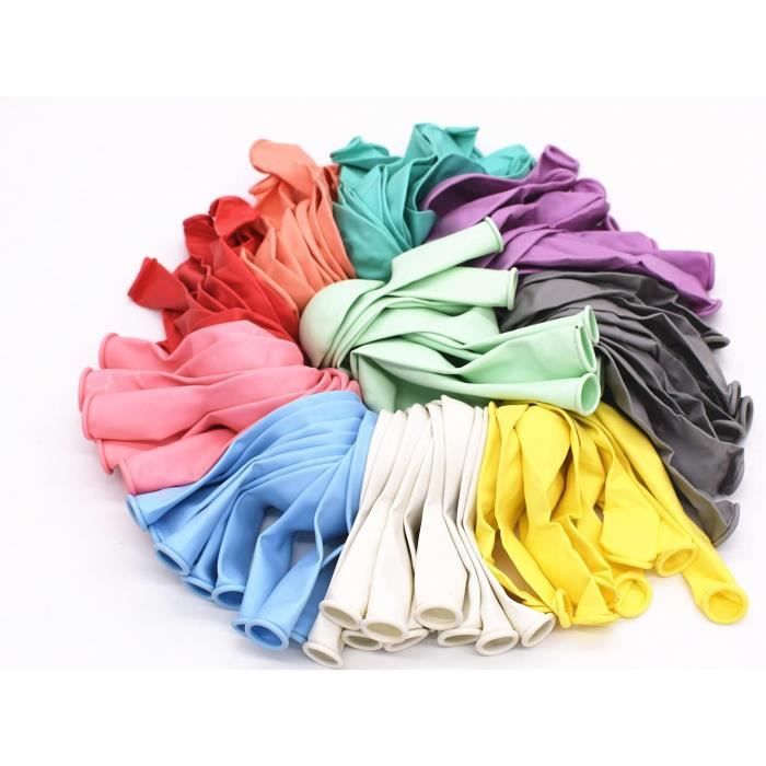 Ballons Pastel 25 Cm - Lot De 100 - Latex Naturel - Pour Anniversaire, Mariage, Fête