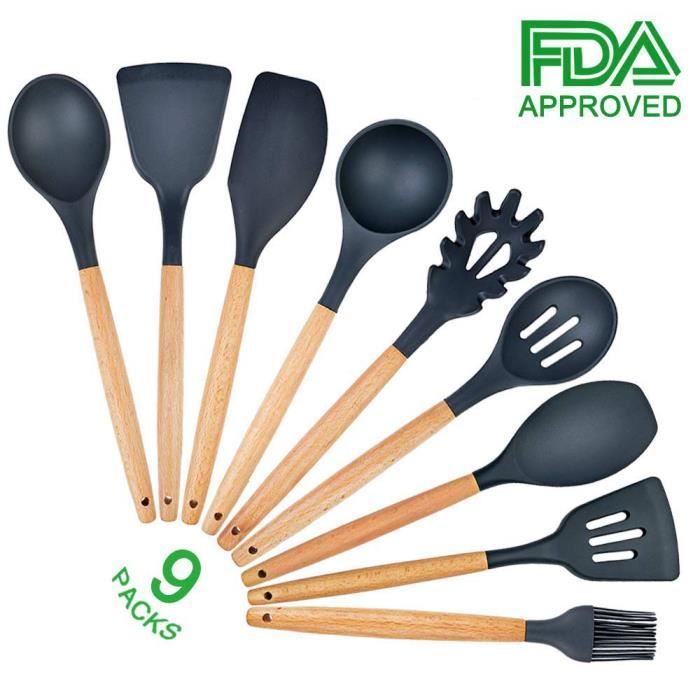 Ensemble Ustensiles de Cuisine en Silicone, Résistant à la Chaleur 9