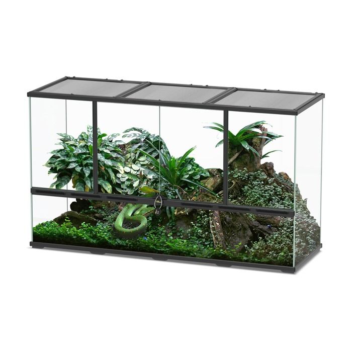 Meilleurs prix pour Terrarium paludarium reptile et amphibien 132x45x75 - Terratlantis Noir