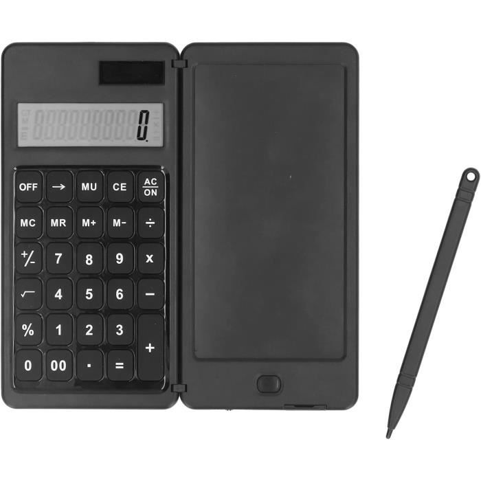 Calculatrice Avec Tablette Effaçable – 10 Chiffres, écran Grand, Double Alimentation Solaire + Pile | Pour Bureau, école, Maison - 3