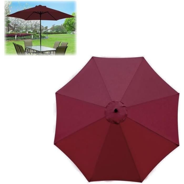 Toile De Rechange Pour Parasol Déporté Carré 3x3m - Housse UPF 50+ - 8 Baleines - Couleur Khaki - 5