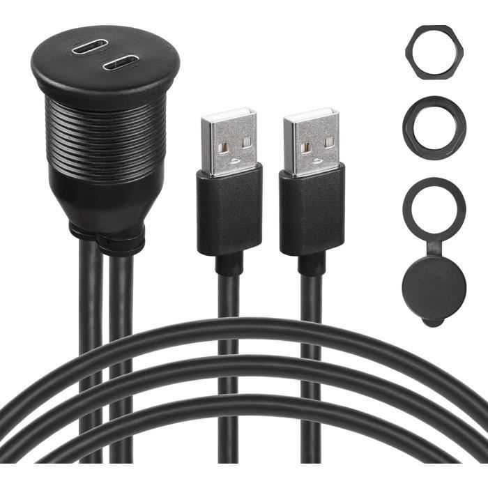 Cordon Usb A mâle vers Type B mâle coudé 2m - Elcom Electronique Pau