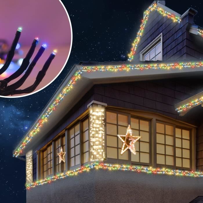 Guirlande Lumineuse Sapin De Noël 480 LED - 16 Branches 3m, 8 Modes + Minuterie, Sommet éclairé Inclus, IP65