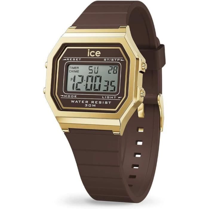 Montre ICE Digit Retro Pour Femme - Bracelet Silicone - Cadran Digital - Étanche 3 ATM - Blue/blue